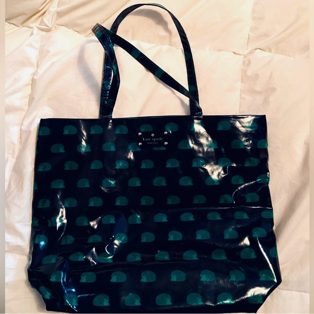 Kate Spade Navy and green “hedgehog” Tote Bag